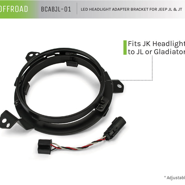 LED Headlight Adapter Brackets For Jeep JL & JT