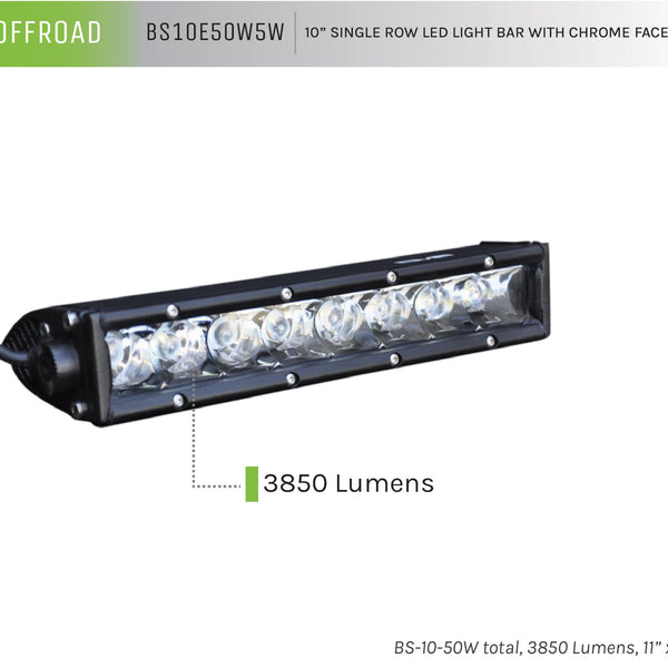 Single Row LED Light Bar With Chrome Face