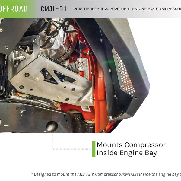2018-2023 Jeep JL & 2020-2023 JT Engine Bay Compressor Mount