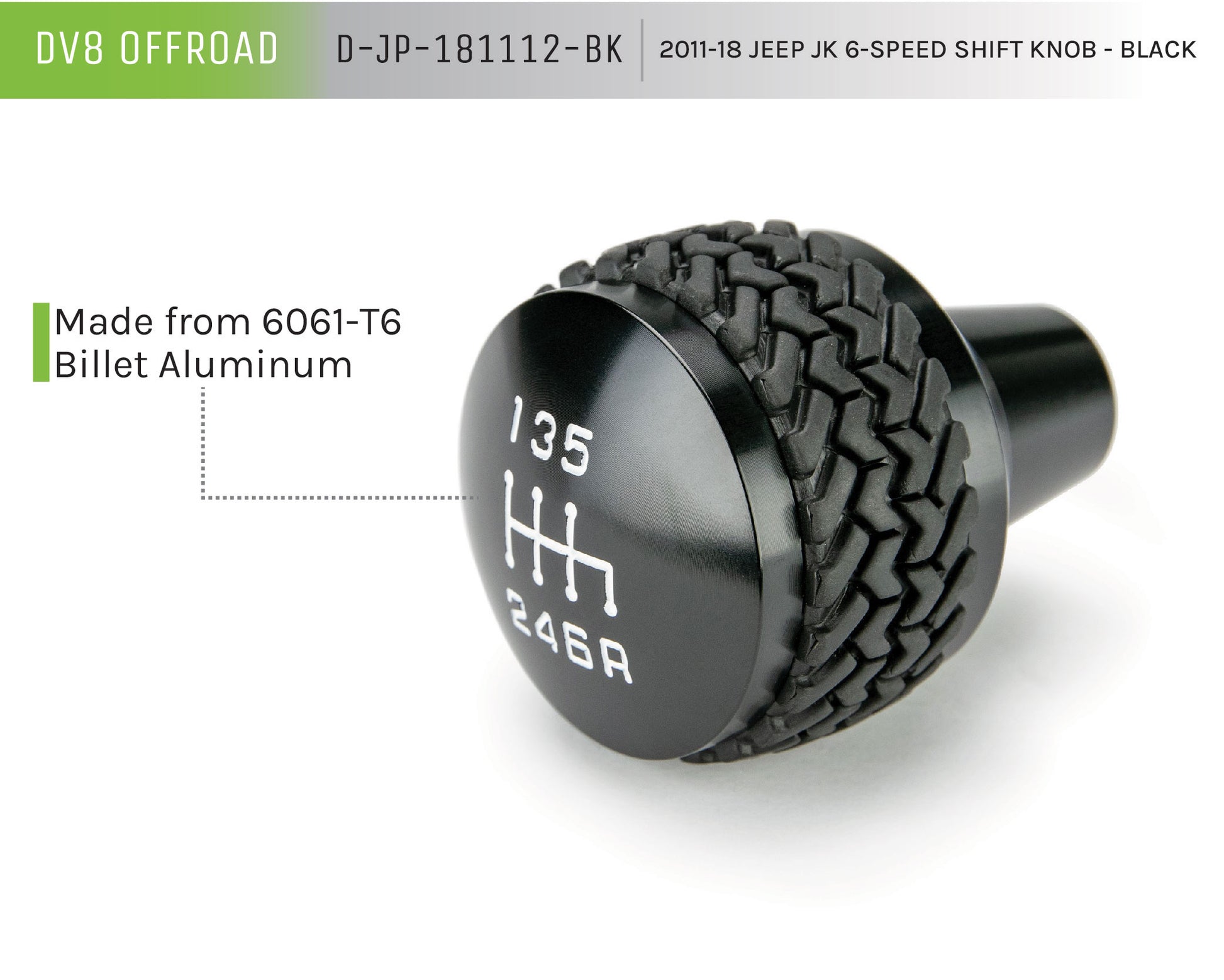 2011-18 Jeep JK 6-Speed Shift Knob | Black