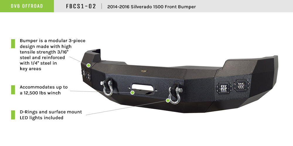 2014-15 Chevy Silverado 1500 Steel Front Bumper