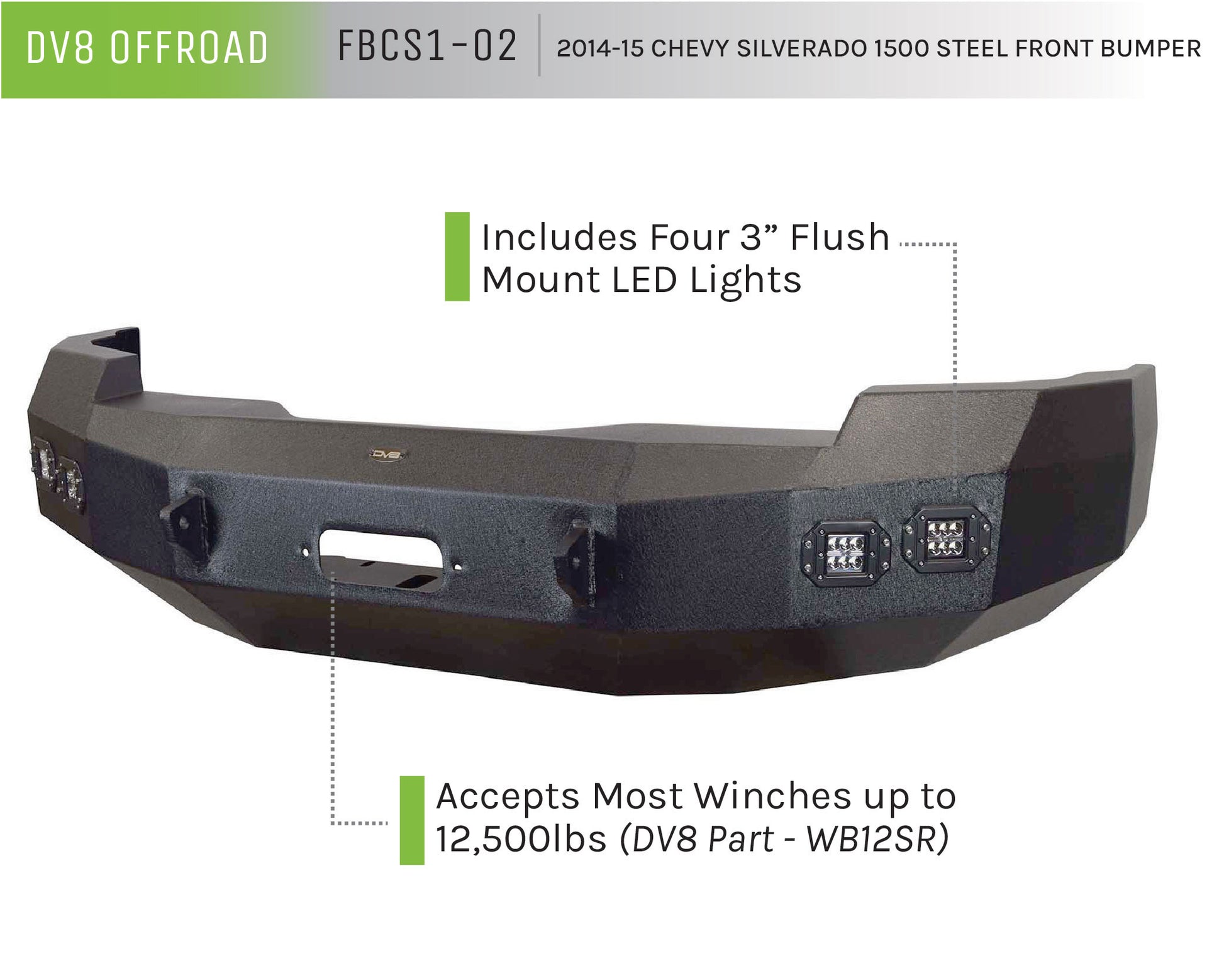 2014-15 Chevy Silverado 1500 Steel Front Bumper