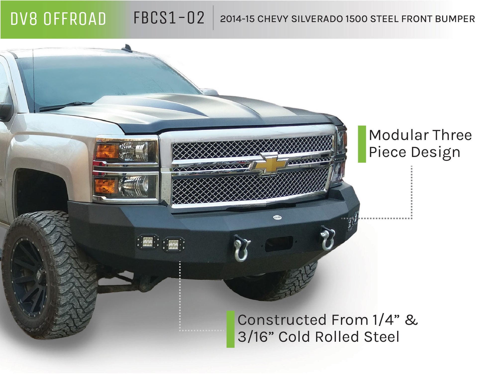 2014-15 Chevy Silverado 1500 Steel Front Bumper