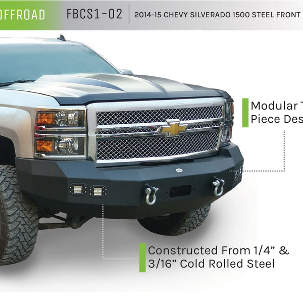 2014-15 Chevy Silverado 1500 Steel Front Bumper