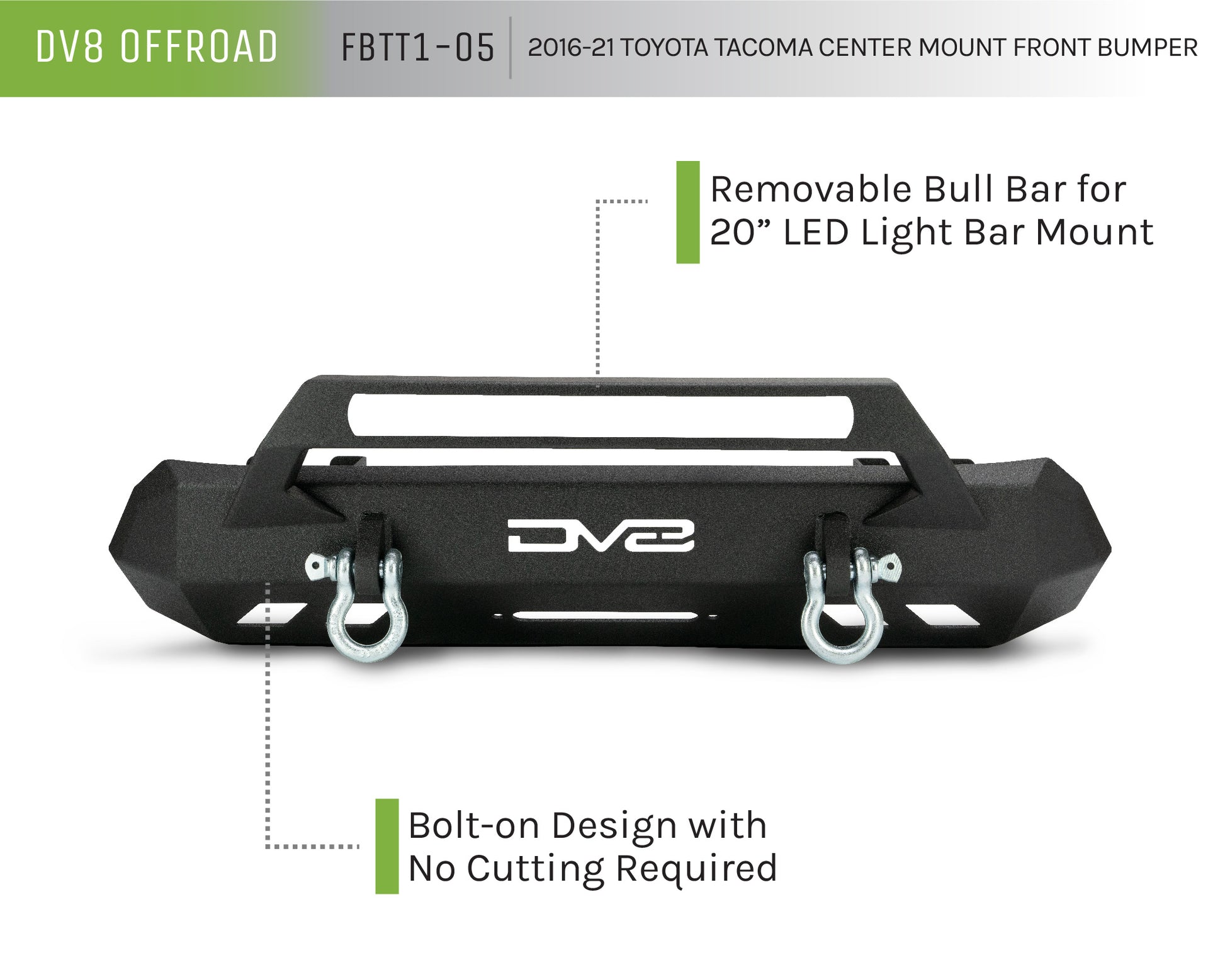 2016-22 Toyota Tacoma Center Mount Front Bumper