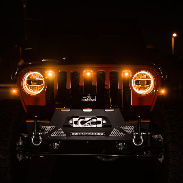 2018-2022 Jeep Wrangler JL Amber Grille Lights