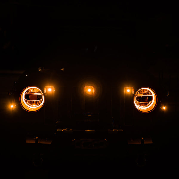 2018-2022 Jeep Wrangler JL Amber Grille Lights