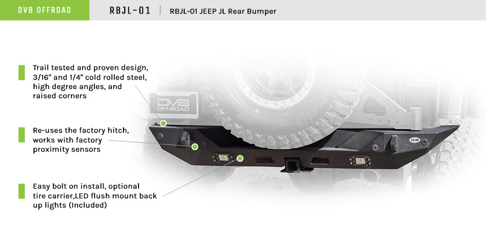 2018-24 Jeep Wrangler JL | MTO Series Rear Bumper w/ Optional Tire Carrier