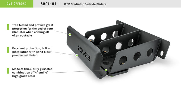 2020-24 Jeep Gladiator JT Bedside Rock Sliders