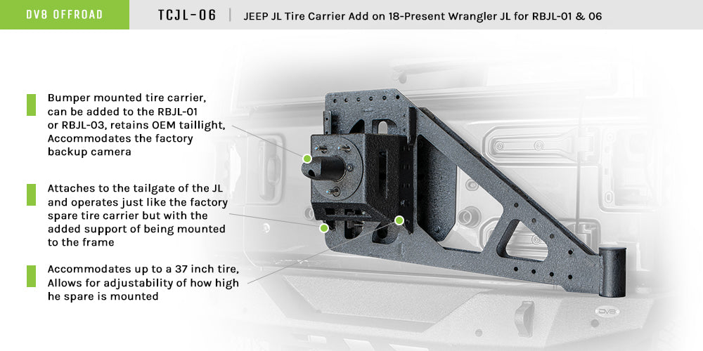 2018-22 Jeep JL Tire Carrier Add On